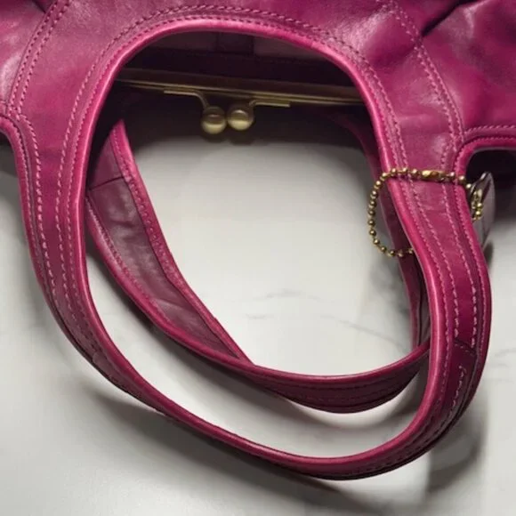 Coach Ergo Pleated Leather 12248 Kisslock Hobo/Shoulder Bag EUC! - Picture 16 of 16